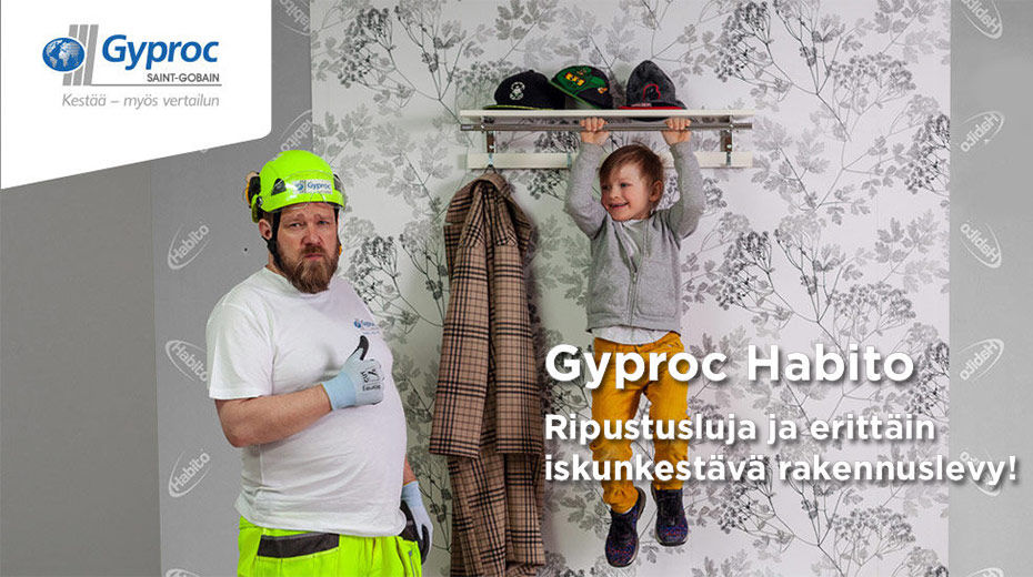 Gyproc Habito - Ripustusluja ja erittäin iskunkestävä rakennuslevy
